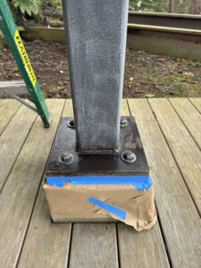 Taped off post base