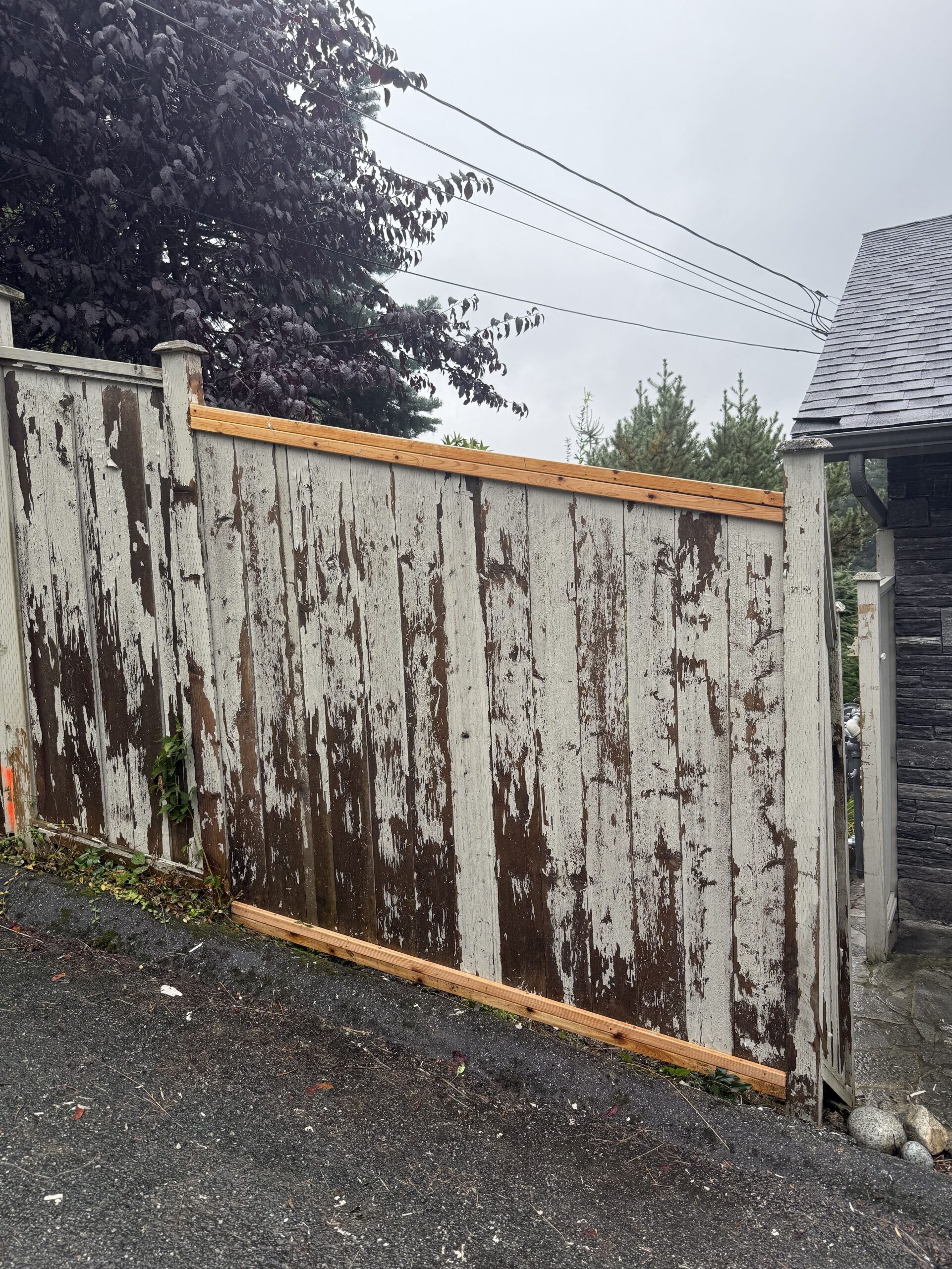 Fence repair started