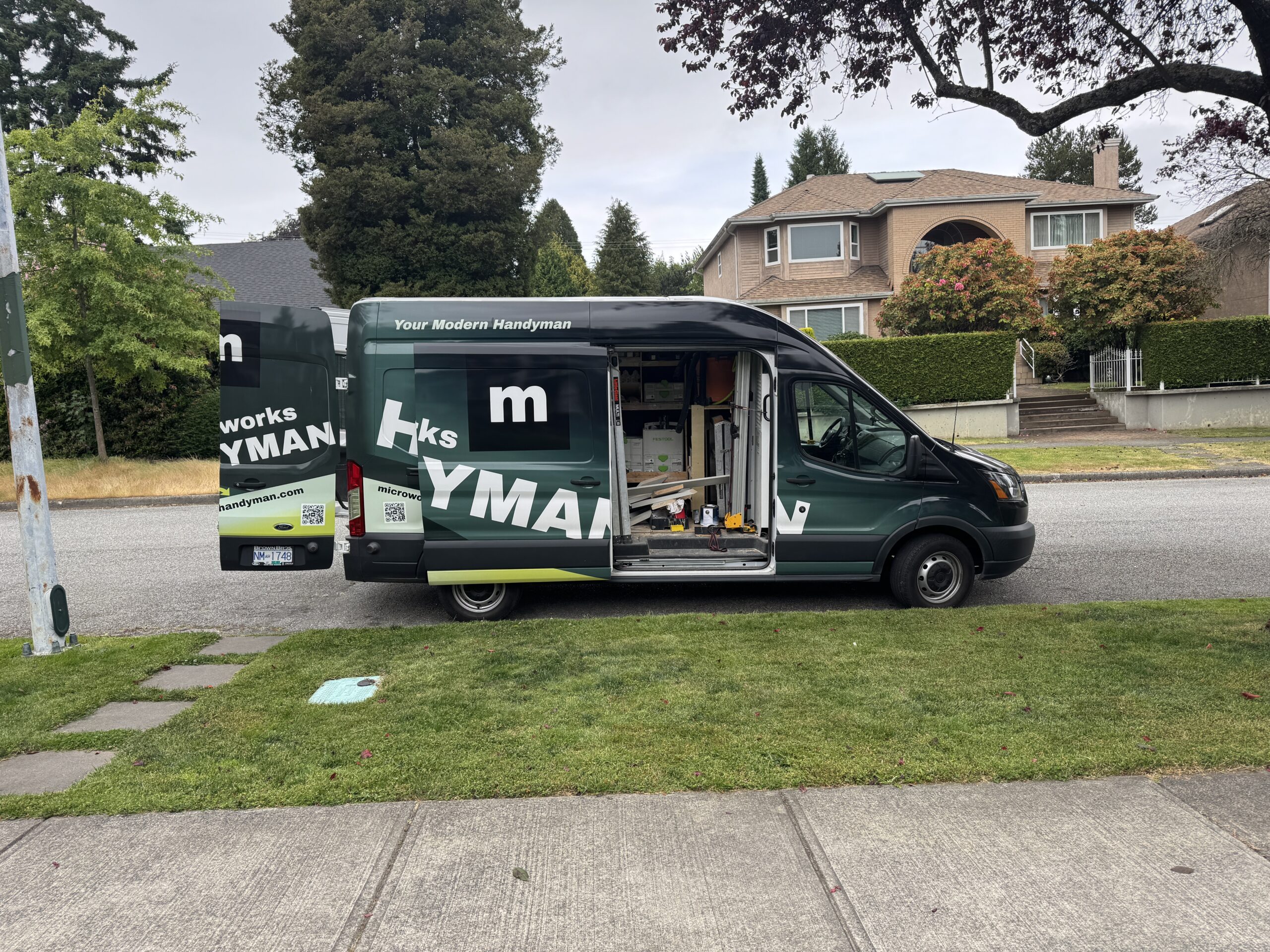 A handyman van parked in Vancouver