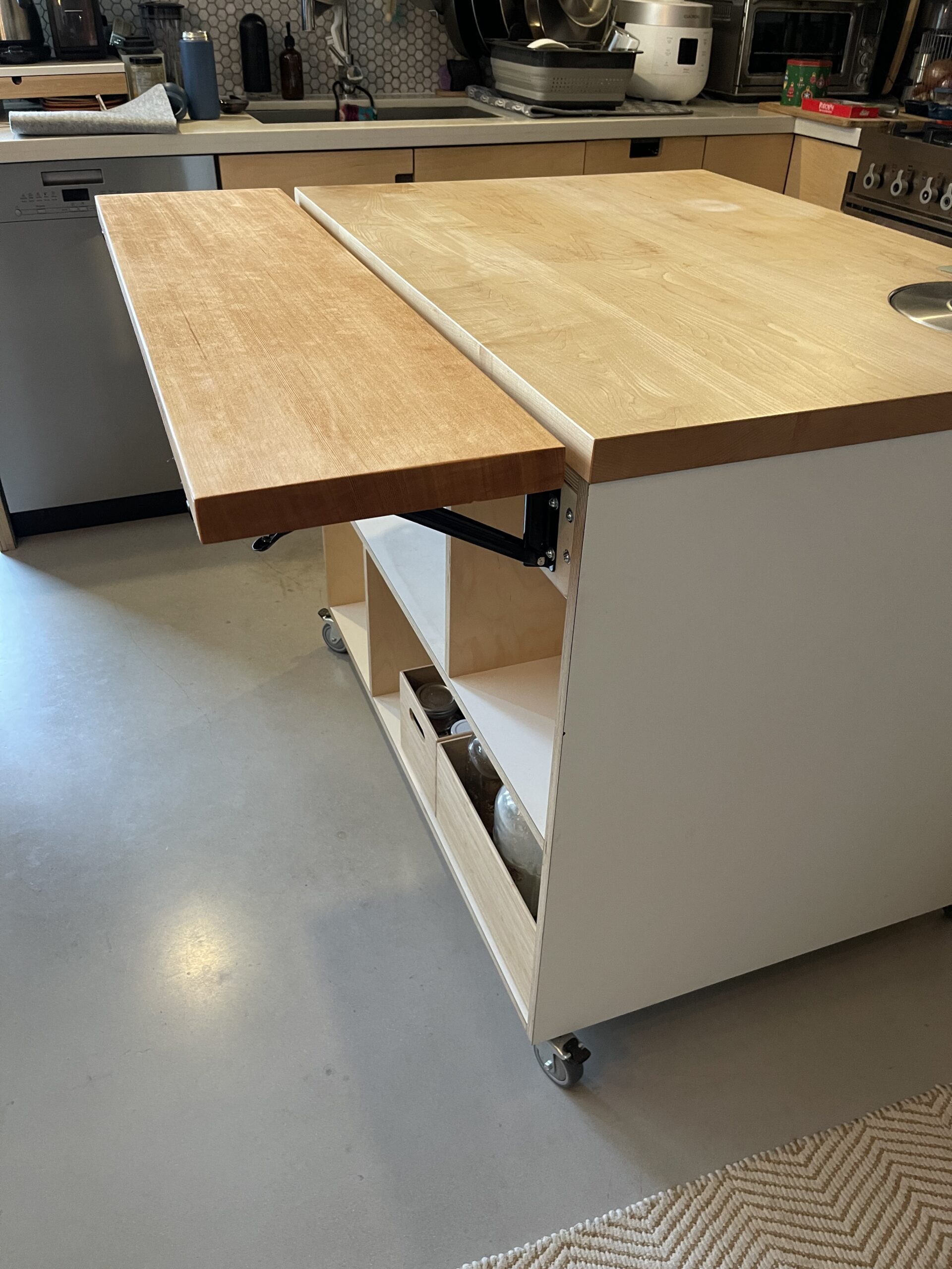 How To Add A Hinged Drop Leaf To A Rolling Kitchen Island In Vancouver