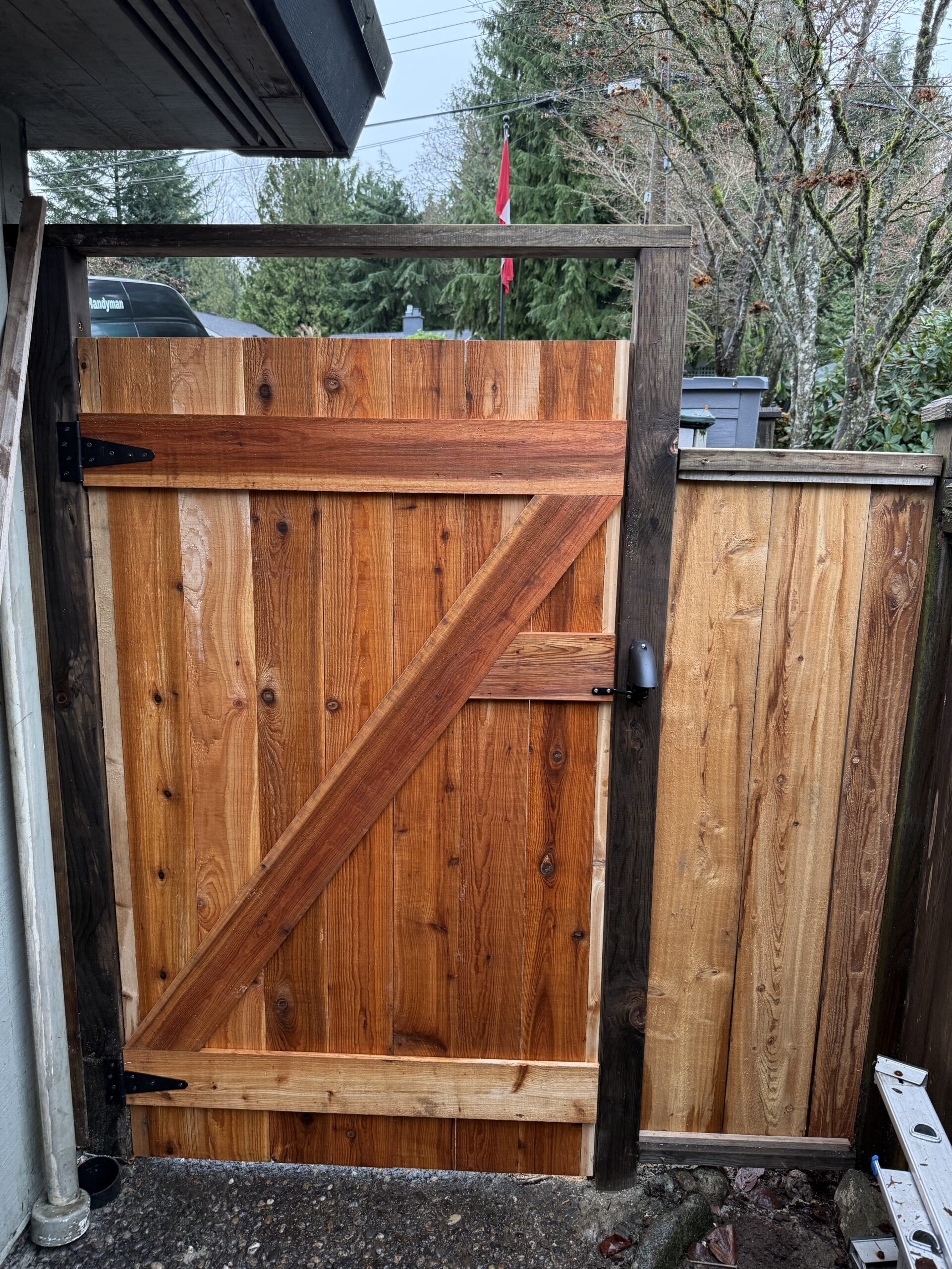 How to Build and Install a Cedar Gate With a Keyless Lock in North Vancouver