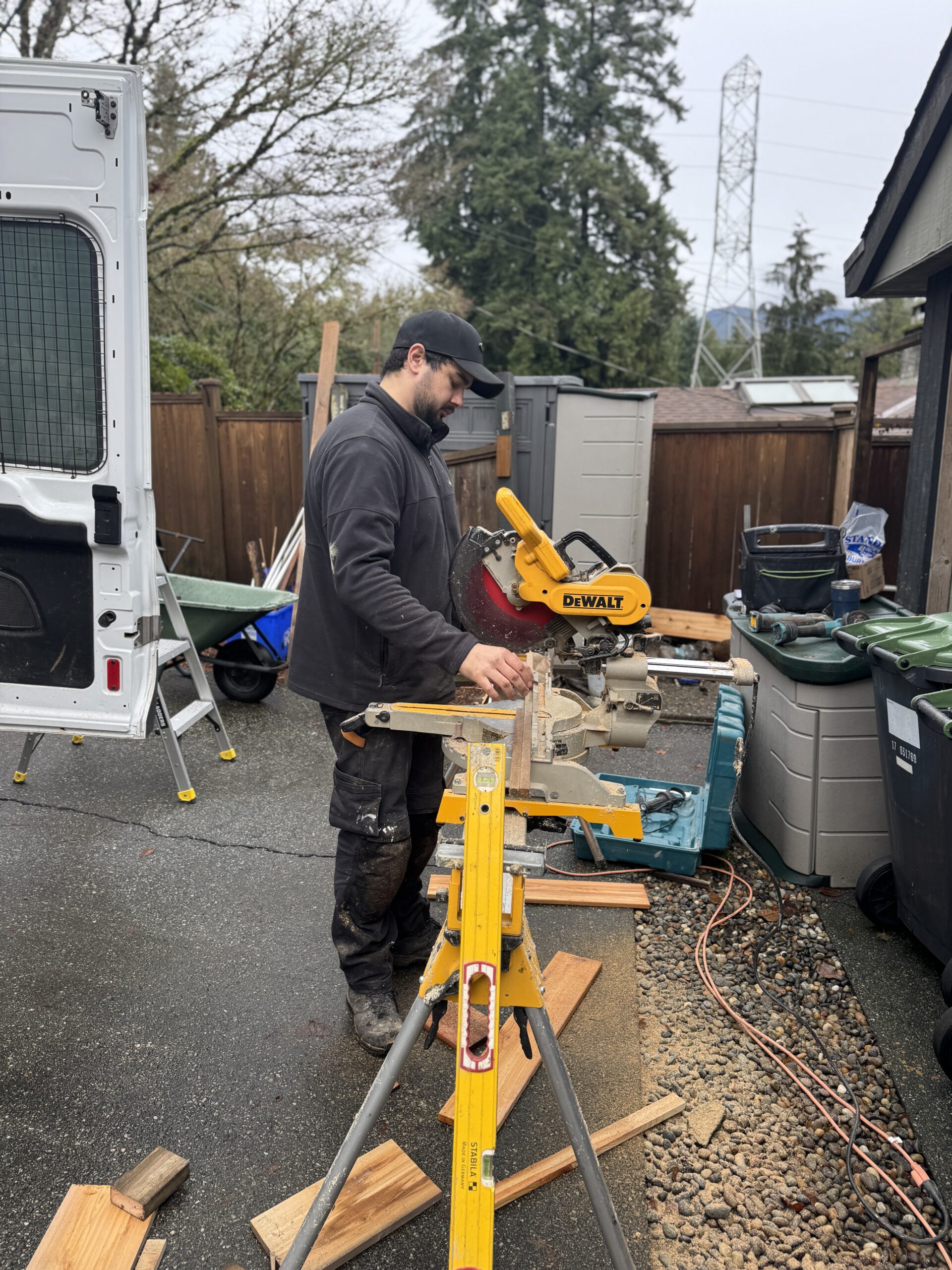 Man working on a chopsaw