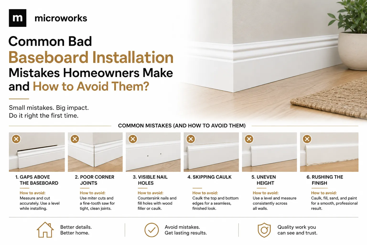 Common Bad Baseboard Installation Homeowners Make and How to Avoid them?